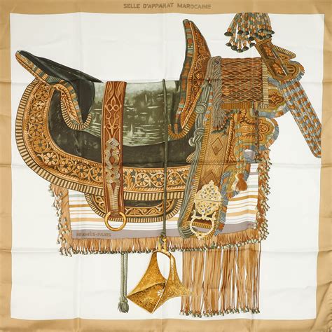 hermes carre 'selle d'apparat marocaine ê|Hermès Selle d'Apparat Marocaine Silk Scarf 90cm.